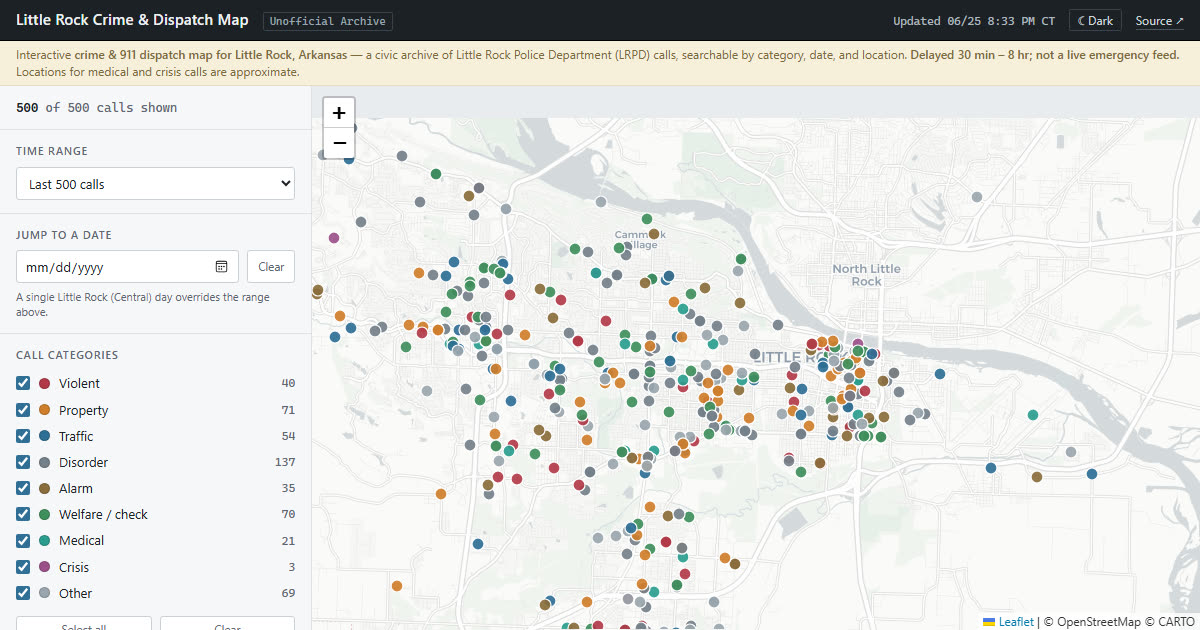 Crime & 911 Dispatch Maps by City | dispatchmap.org